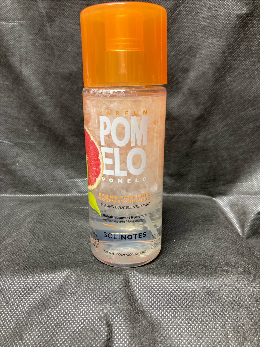 Pomelo Hair & Body Scented Mist - Orange Cap, Clear Bottle